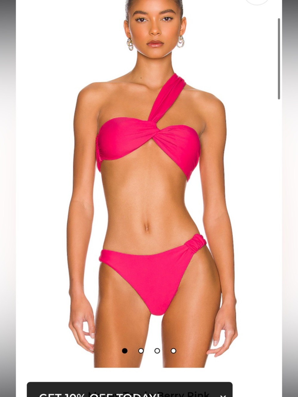 Tularosa Macey One-Shoulder Bikini Top Berry Pink NWT Size S Revolve